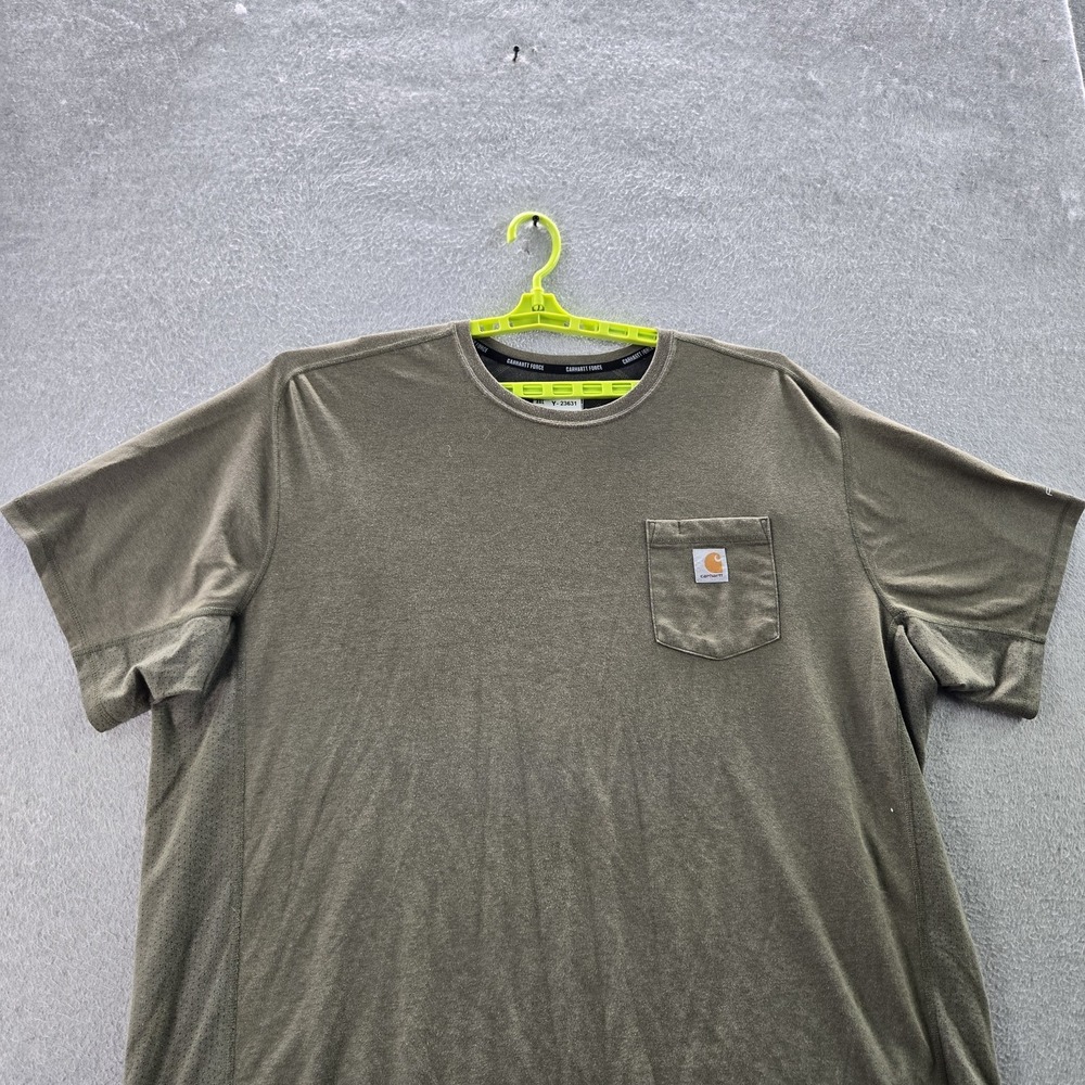 Carhartt Men Shirt 3XL Green Gorpcore Logo Short Sleeve READ
